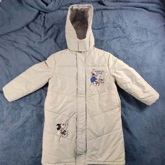 Disney Mickey Club Size 13 Beige Winter Jacket Outerwear Rain Outdoors Warm - Picture 1 of 14